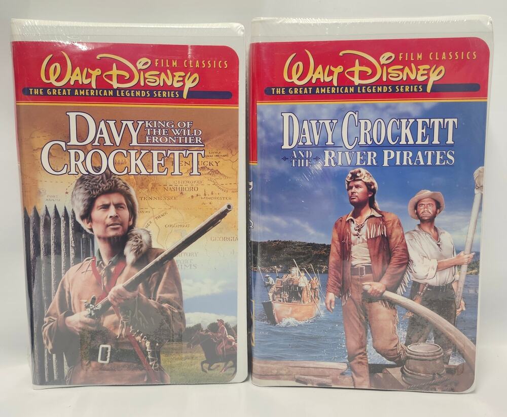 Disney Davy Crockett VHS Lot of 2 Great American Legends New Sealed